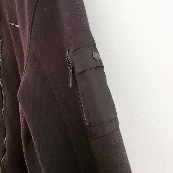 Calvin Klein black textured zip up sweatshirt - Picture 5 of 8